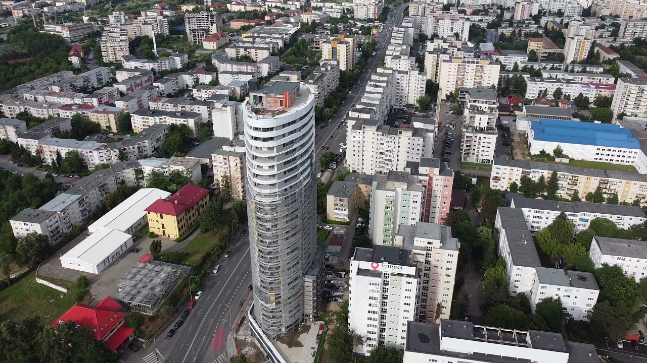 West City Tower Cluj-Napoca- Cel mai inalt bloc din Romania -  view  from drone p1