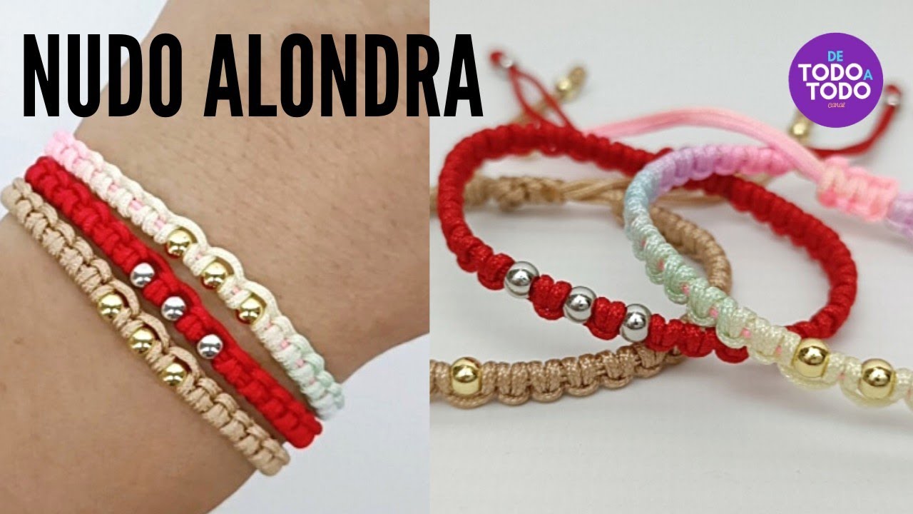 👉APRENDE la técnica de macramé del NUDO ALONDRA, con esta PULSERA. #pulserasdehilo