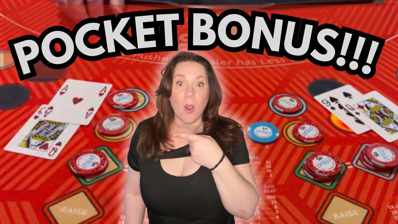CRUSHING THE POCKET BONUS!! ULTIMATE TEXAS HOLD 'EM in LAS VEGAS! 🍀🍀