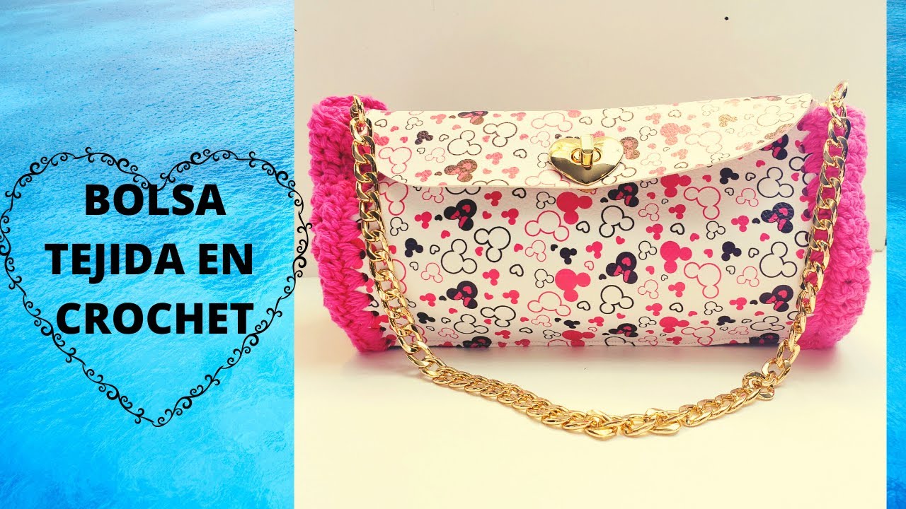 Bolsa Tejida en crochet  y piel sintetica  paso a paso Faux  leather