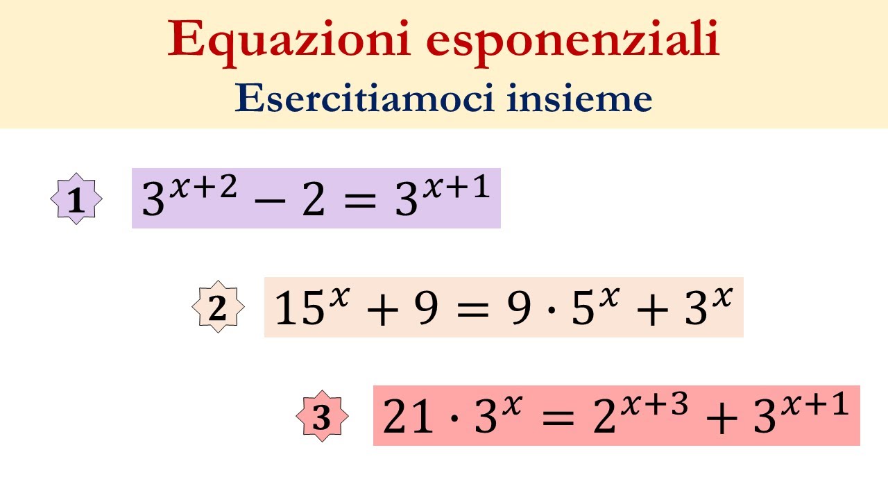 E7-9 Equazioni esponenziali