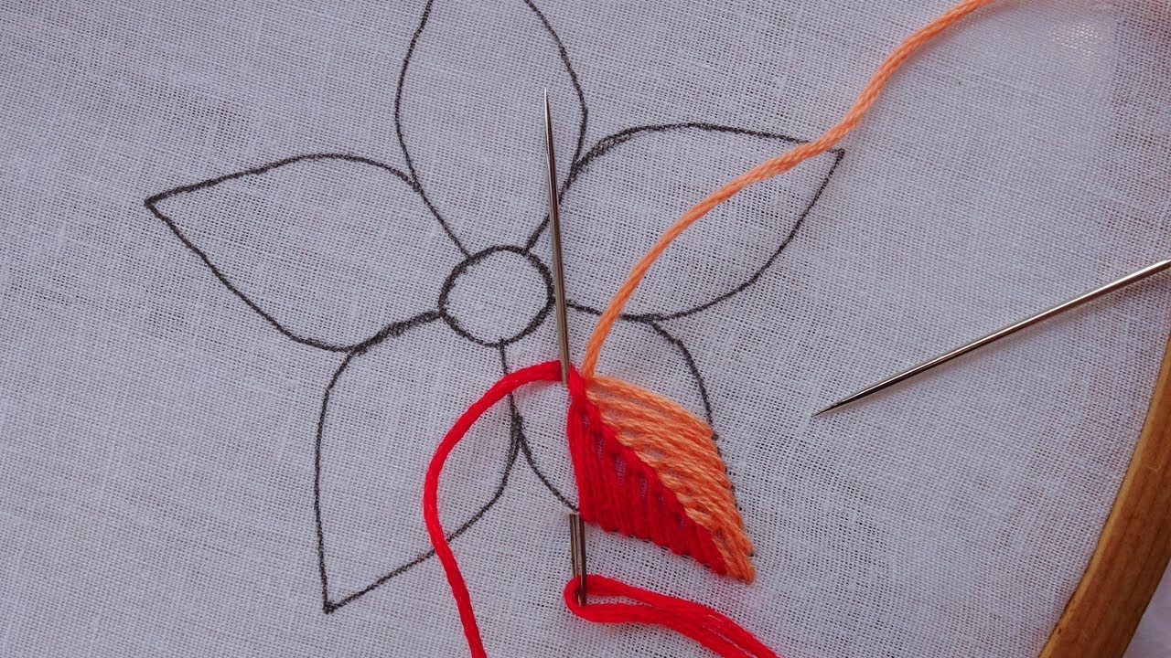 hand embroidery unique flower design by rose world ,super easy flower embroidery