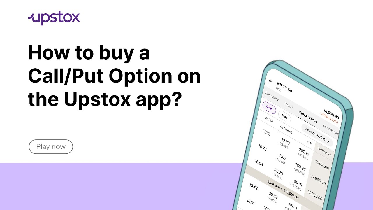 A step-by-step guide on how to buy a Call or Put Option on the Upstox app