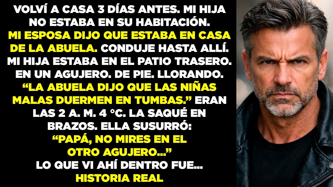 Volví a casa antes de la misión. Mi hija estaba de pie en un agujero. “No mires en el otro.”