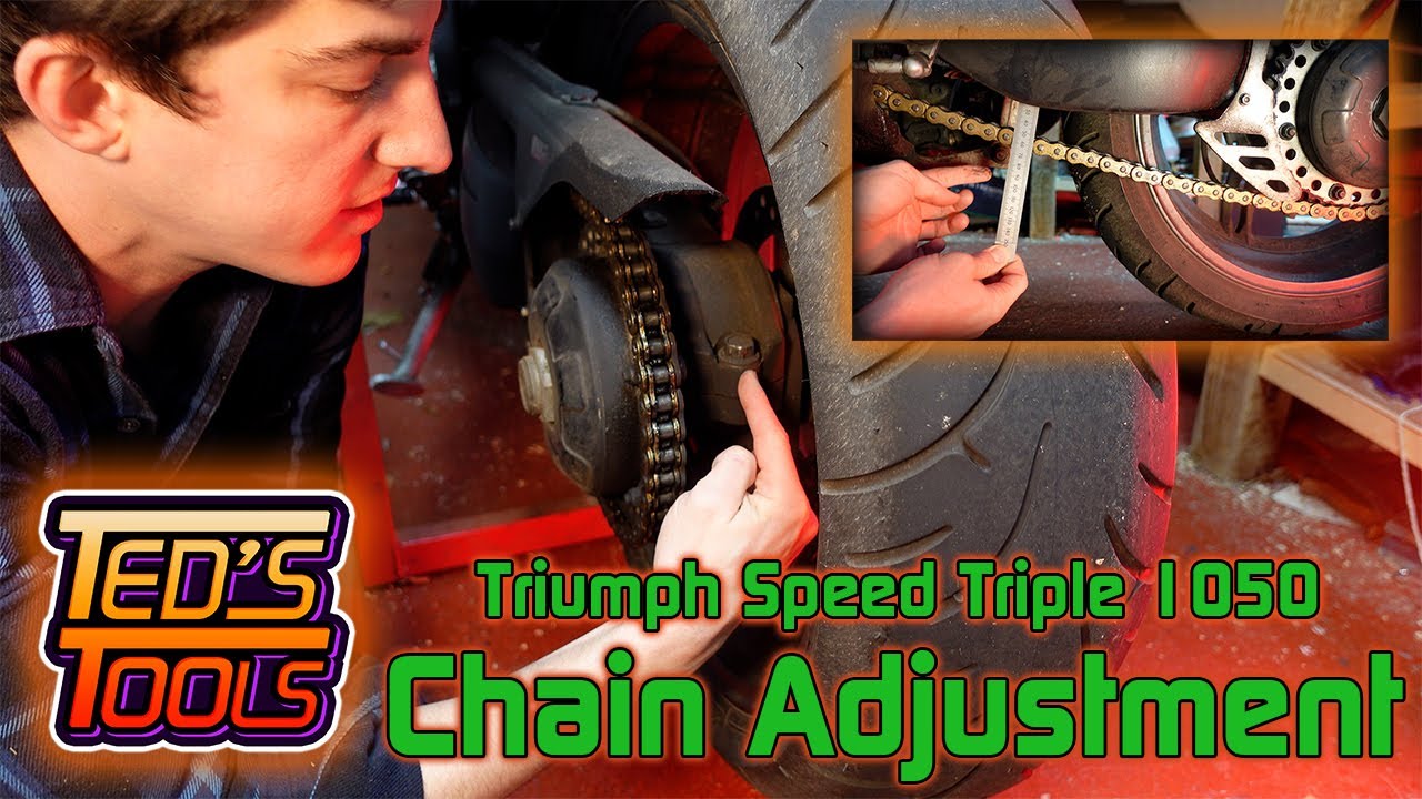 Triumph Speed Triple 1050 Chain Slack Adjustment (DIY How To)