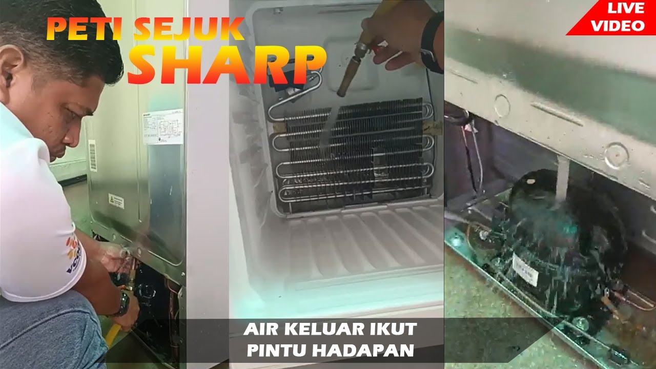 Peti sejuk SHARP air keluar ikut pintu depan