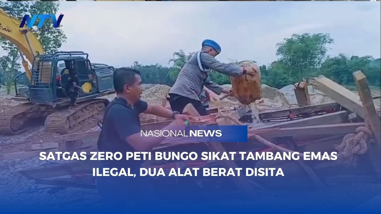 SATGAS ZERO PETI BUNGO SIKAT TAMBANG EMAS ILEGAL, DUA ALAT BERAT DISITA