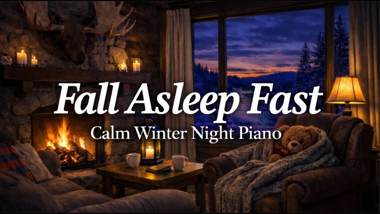 Deep Sleep Tonight 🌙 Calm Piano Music on a Cozy Winter Night