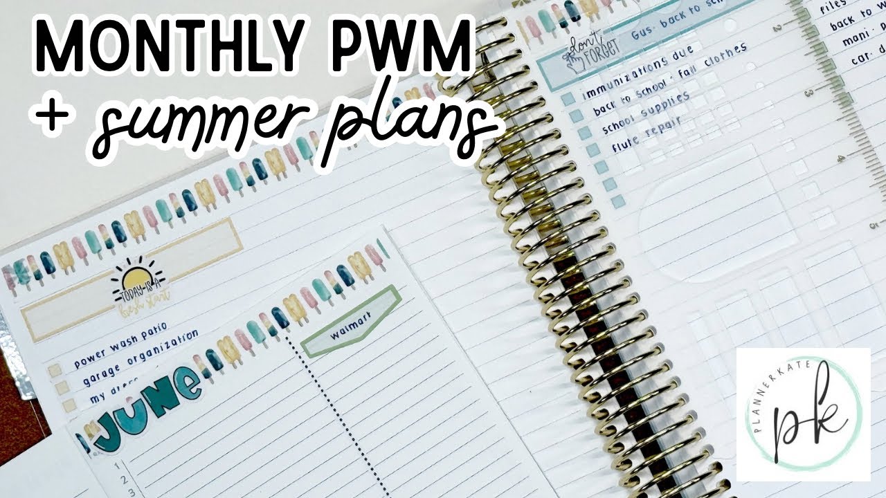 📆 June Monthly Planning | Erin Condren Weekly Dashboard + Perpetual Calendar