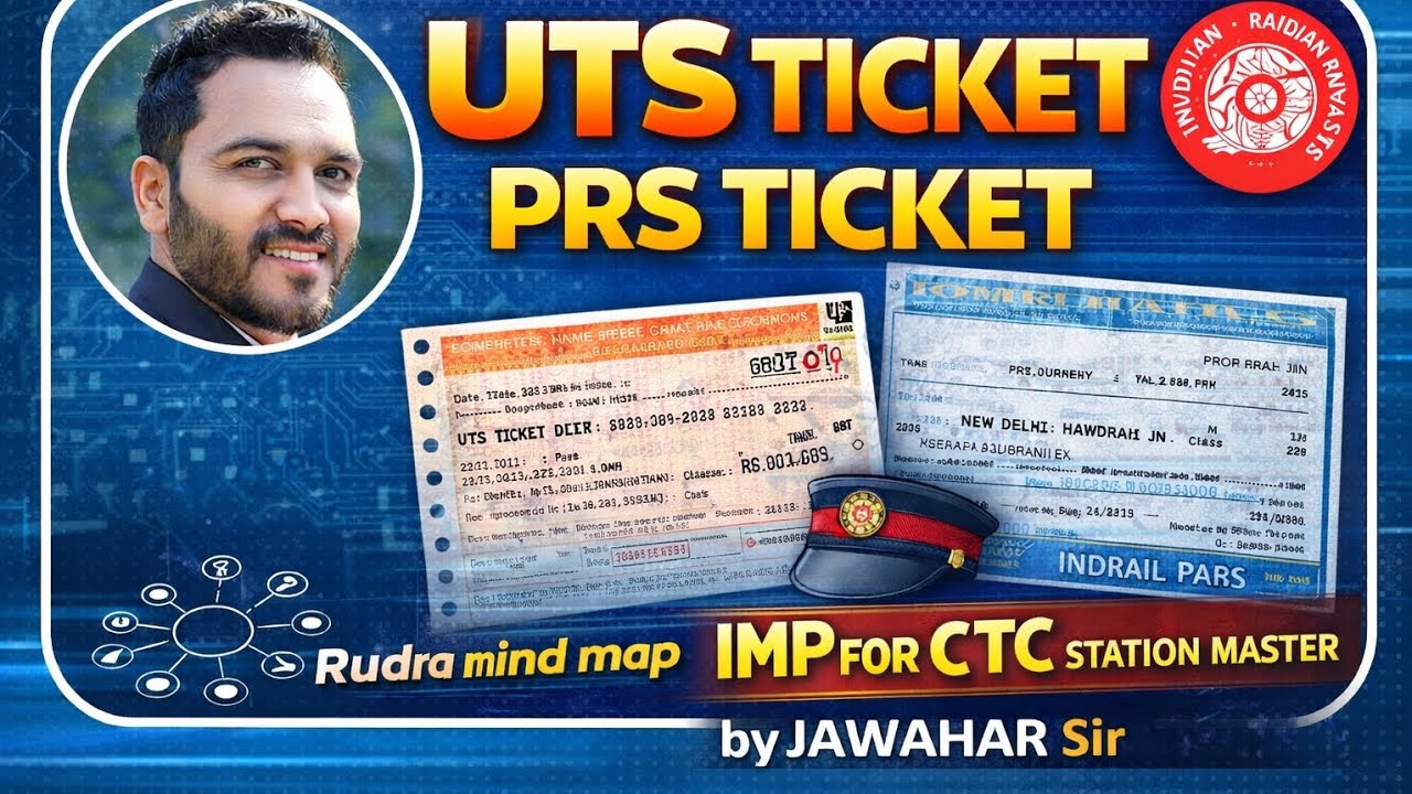 UTS ticket, PRS Ticket ||Imp for CCTC station Master ||railway departmental exam ||LDCE exam railway