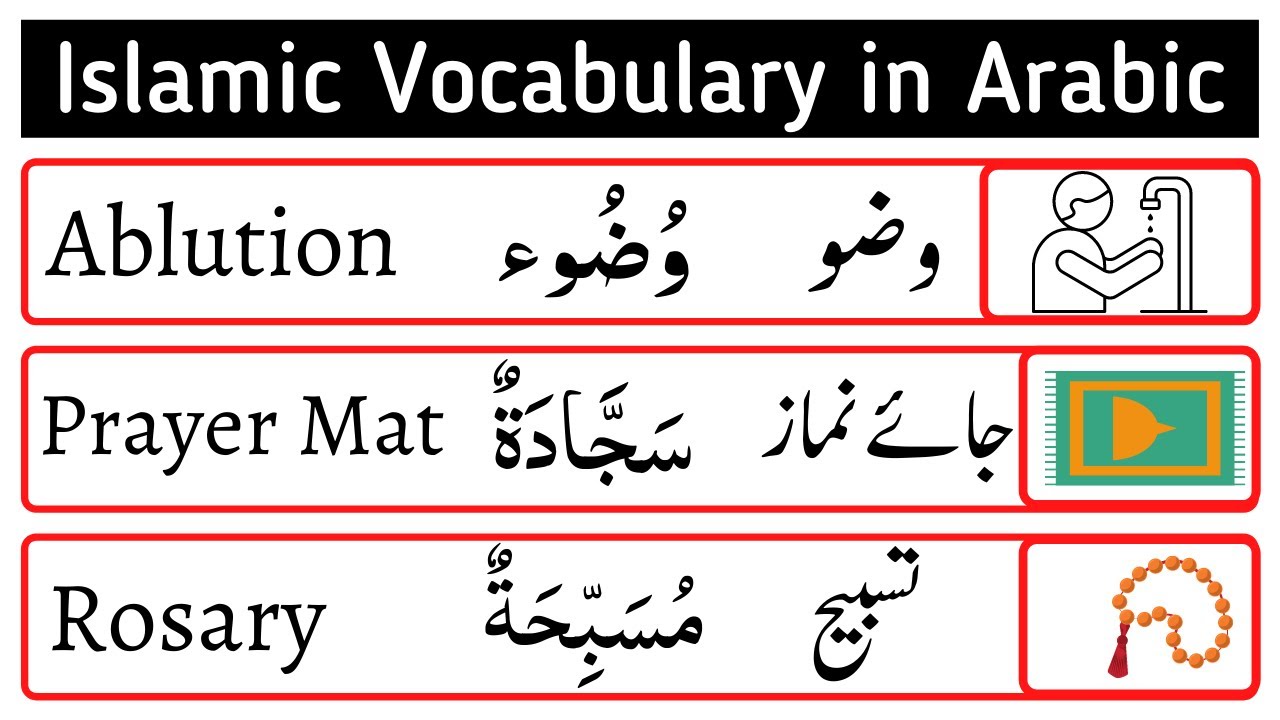 Islamic Vocabulary Words | Islamic Vocabulary in Arabic English and Urdu