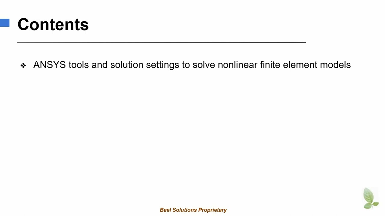 Ansys Nonlinear Analysis - Solution Settings