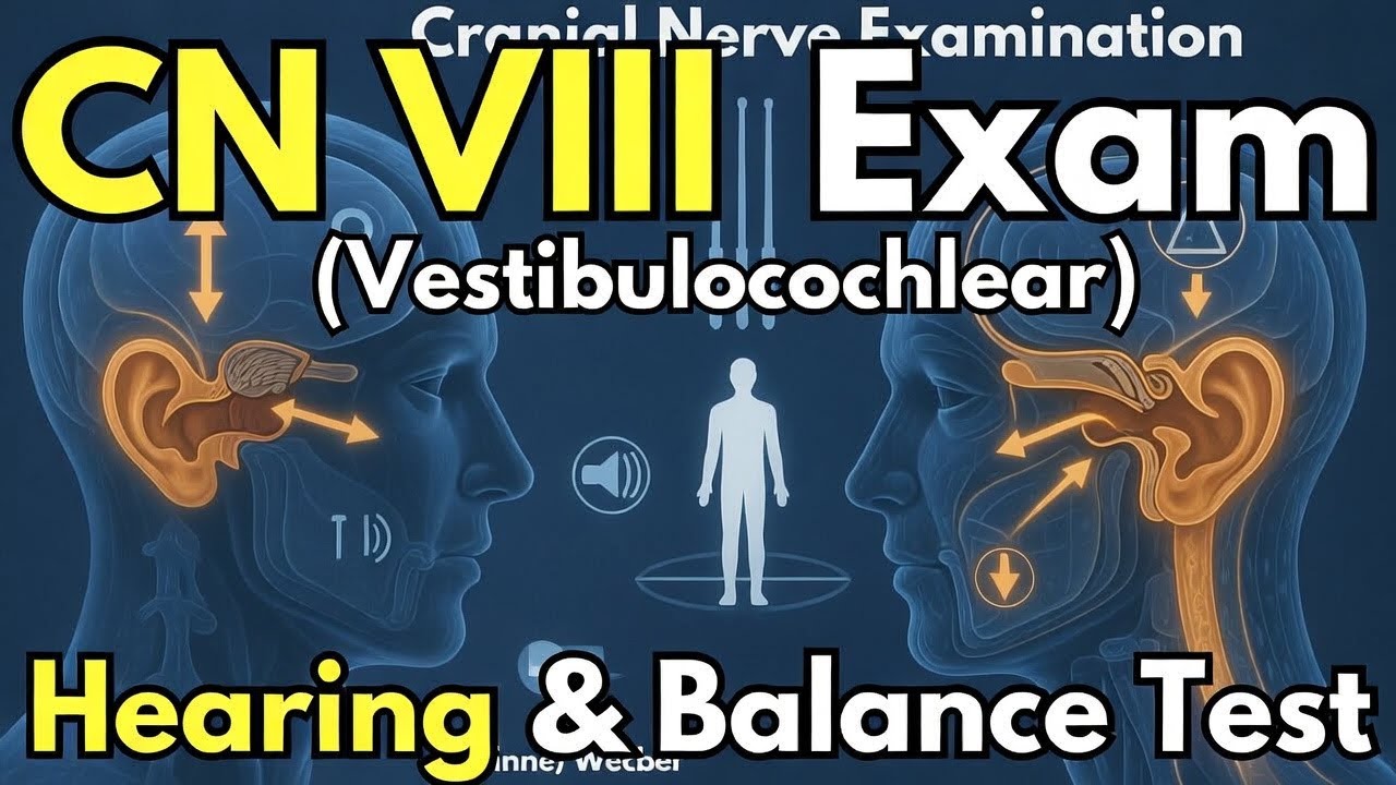 Cranial Nerve Examination CN VIII Vestibulocochlear  Hearing Balance Step by Step Guide