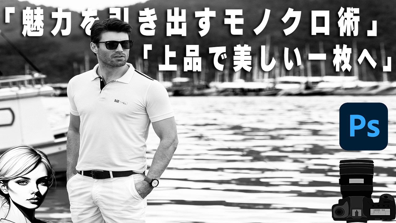 一瞬で印象が変わる！Photoshopで作る映画のようなモノクロ写真の仕上げ方(^_-)-☆