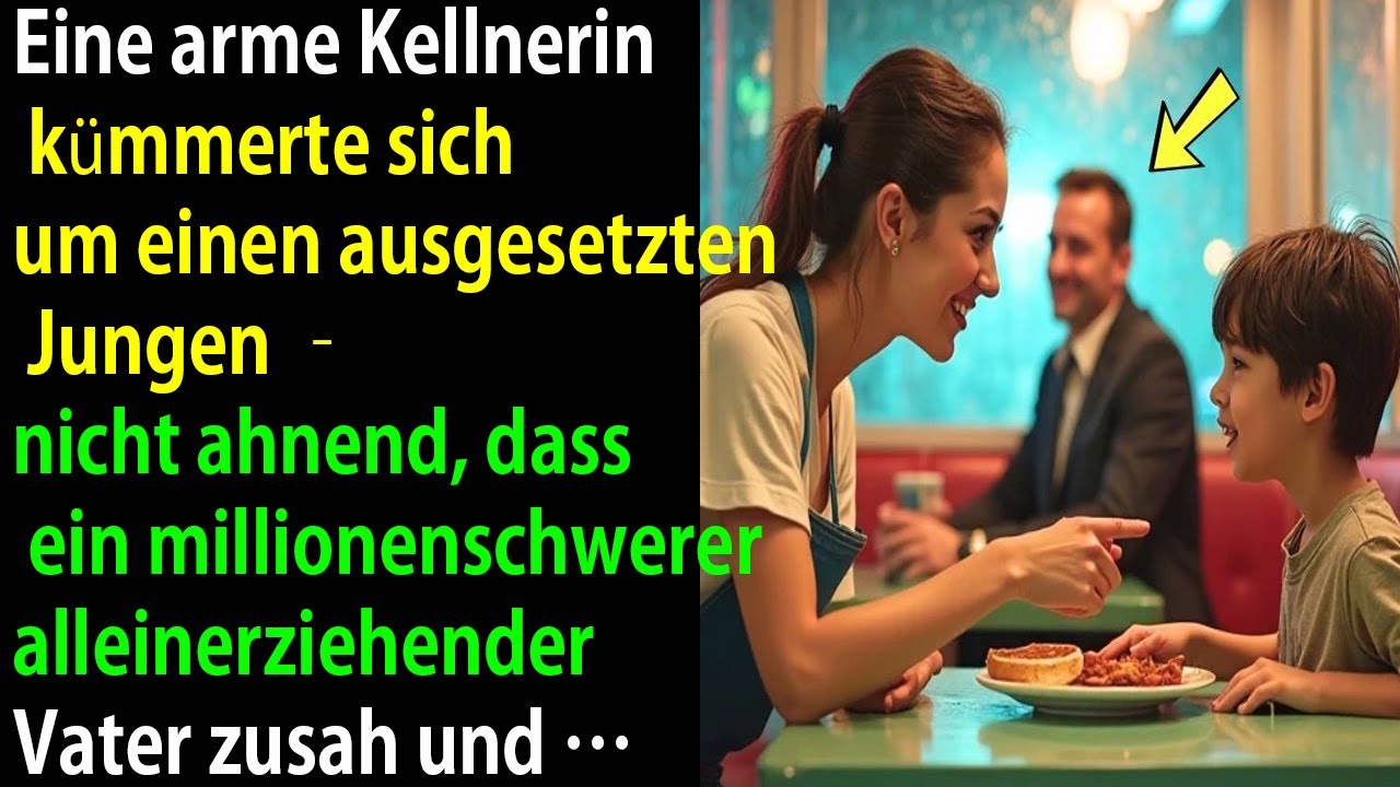 Arme Kellnerin kümmert sich um verlassenen Jungen ahnt nicht,dass ein Millionär sie dabei beobachtet