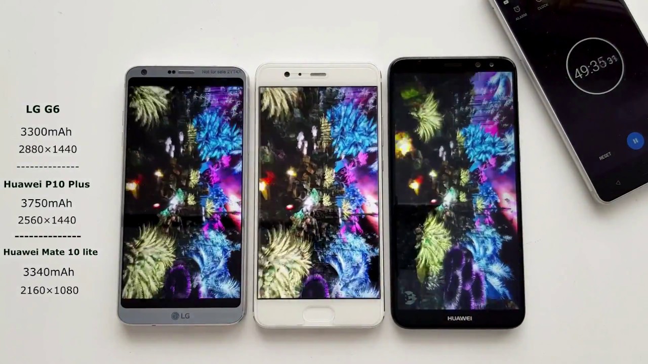 Huawei Mate 10 lite vs LG G6 vs Huawei P10 Battery life Drain Test!