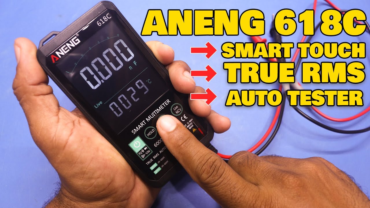 ANENG 618C -  MULTÍMETRO DIGITAL SENSÍVEL AO TOQUE True RMS - PARECE UM SMARTPHONE.