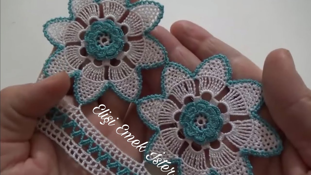 Tığ ile Göz Alıcı Çeyizlik Havlu Kenarı ŞAH SULTAN ÇİÇEKLERİ Modelim 134 #knitting