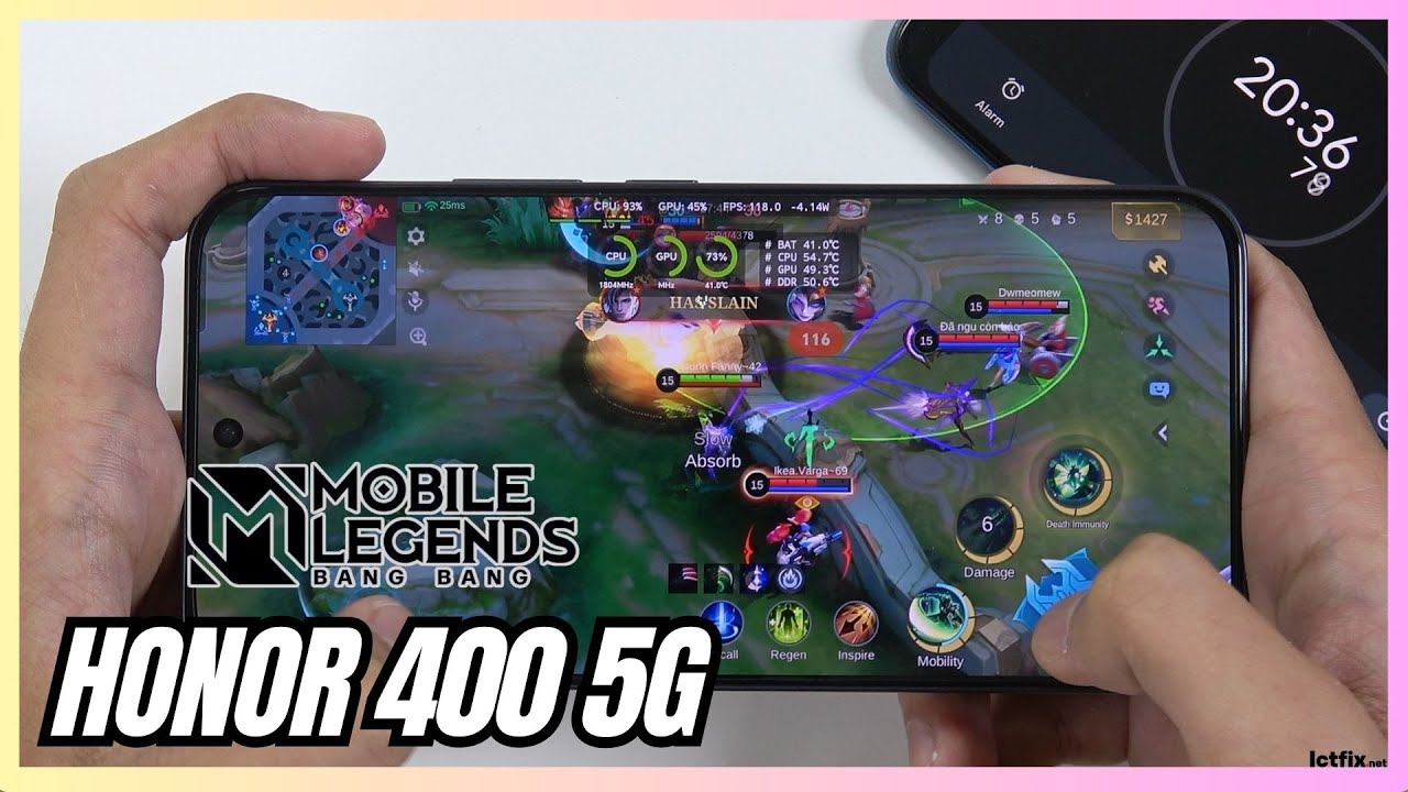 Honor 400 Mobile Legends Gaming test MLBB | Snapdragon 7 Gen 3, 120Hz Display