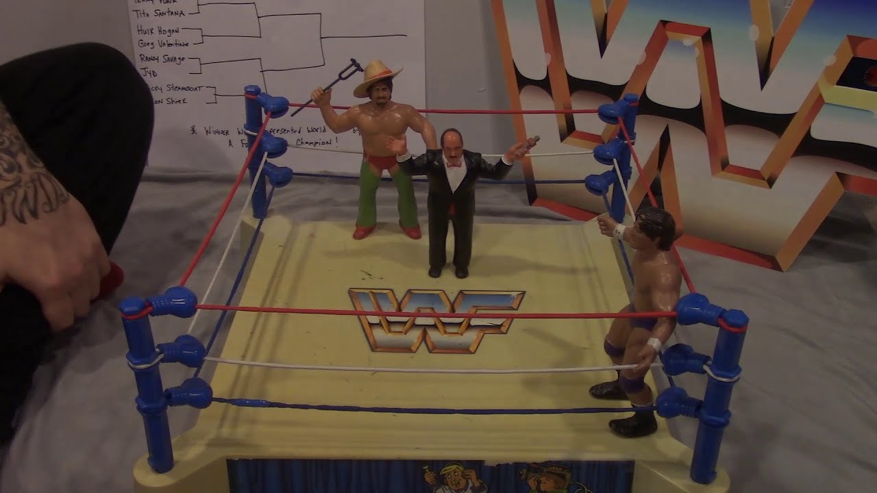 PACW Round 1.  Terry Funk vs Tito Santana!   LJN Wrestling Superstars. Grown man plays with toys?