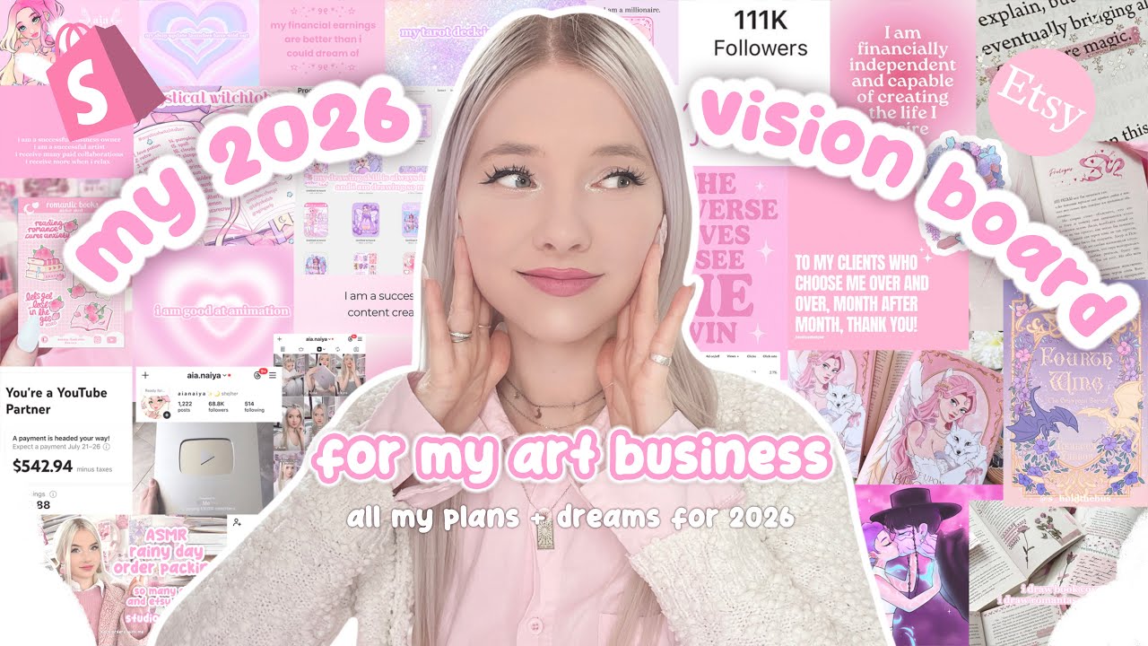 Мои мечты на 2026 год для моего арт-бизнеса ♡ цифровая доска визуализации