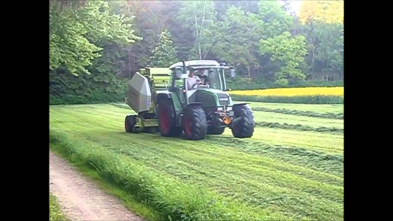 Fendt Farmer 309 mit Claas Variant 260 Roto Cut beim Gras pressen und Ballen wickeln 2013*HD*