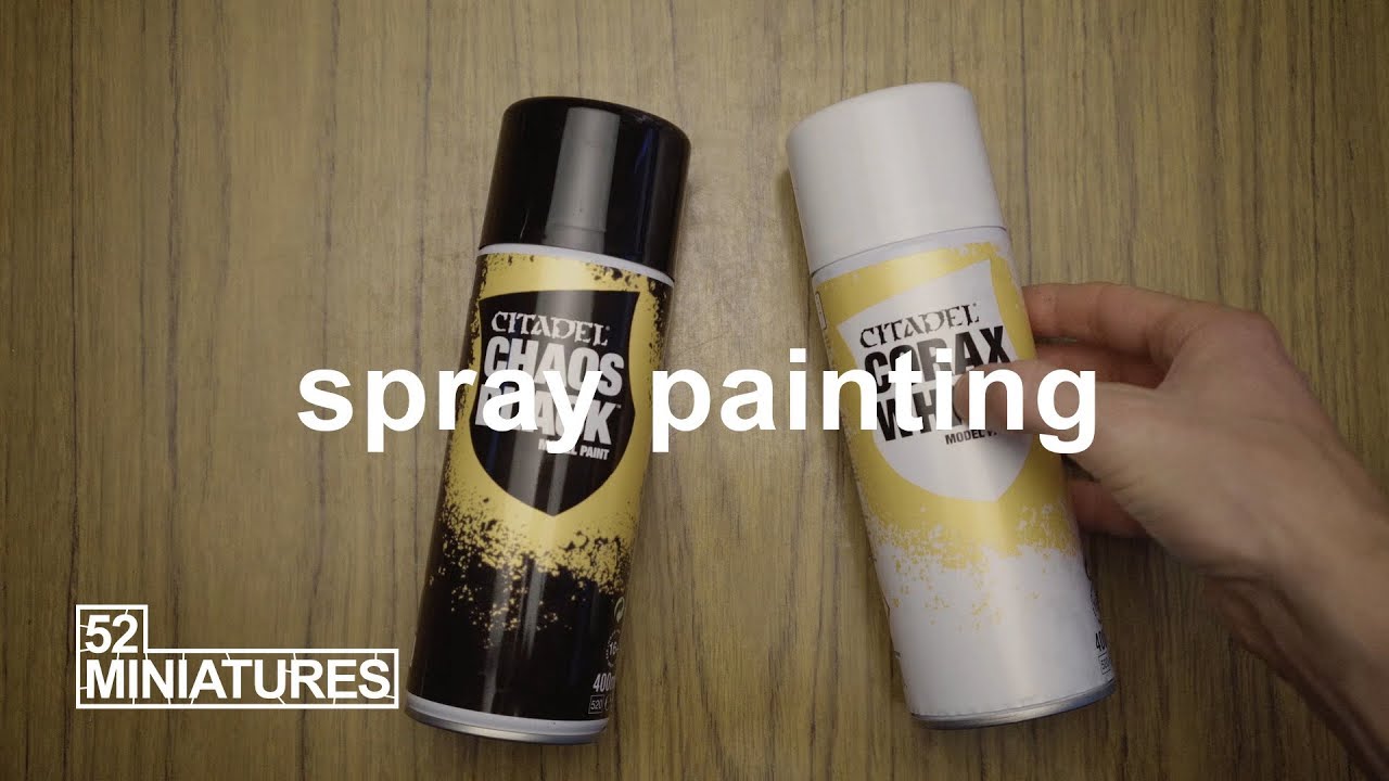 white over black base coat (zenithal priming) - spray painting