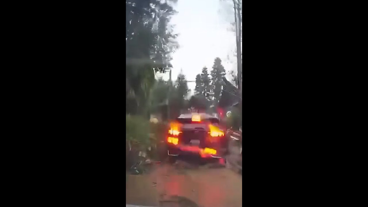 Landslide Drags SUV Downhill