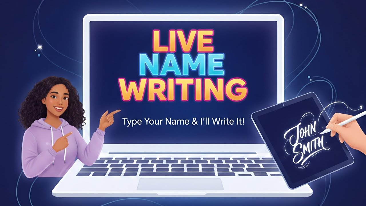 Artsy Shortz  is live writing your names