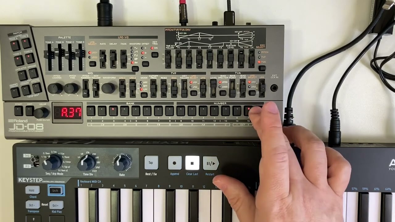 Listening Roland Jd-08 - All presets Bank A - Testando Roland Boutique JD 08