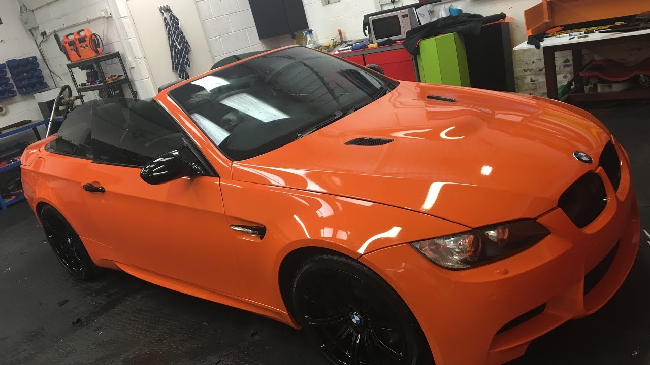 BMW M3 Convertible Gets Wrapped Gloss Orange WOW!!