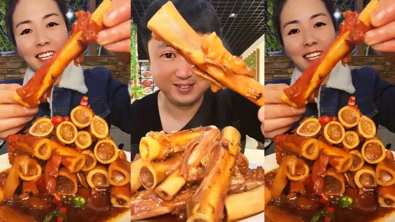 Asmr Chinese Bone Marrow Mukbang | 중국골수 먹기 먹방 | 중국우골수 먹방 | 중국먹방/골수먹방/우골수먹방 | 쇠고기골수 먹방 | 중국음식 먹기