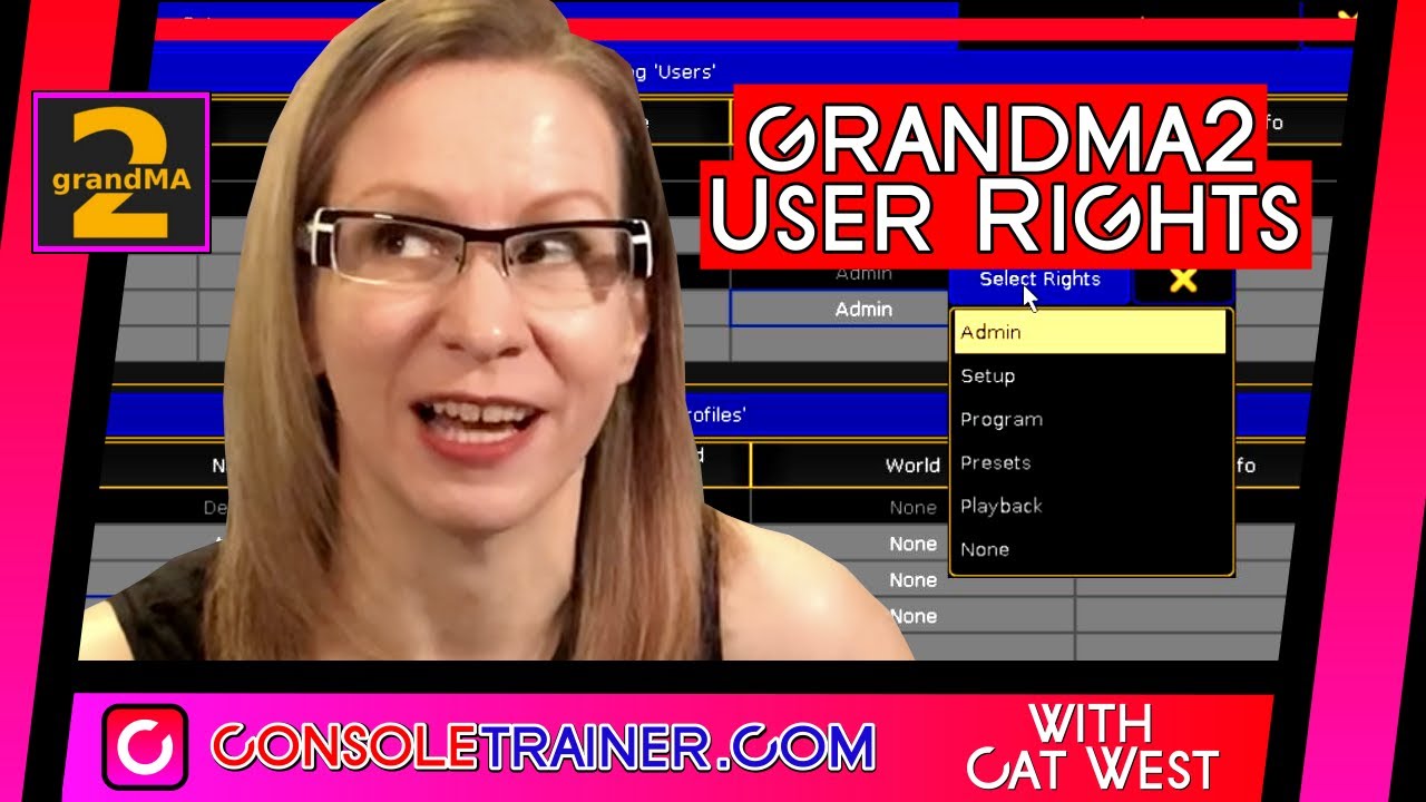 Права пользователя grandMA2 | consoletrainer grandMA2 tutorial 2020