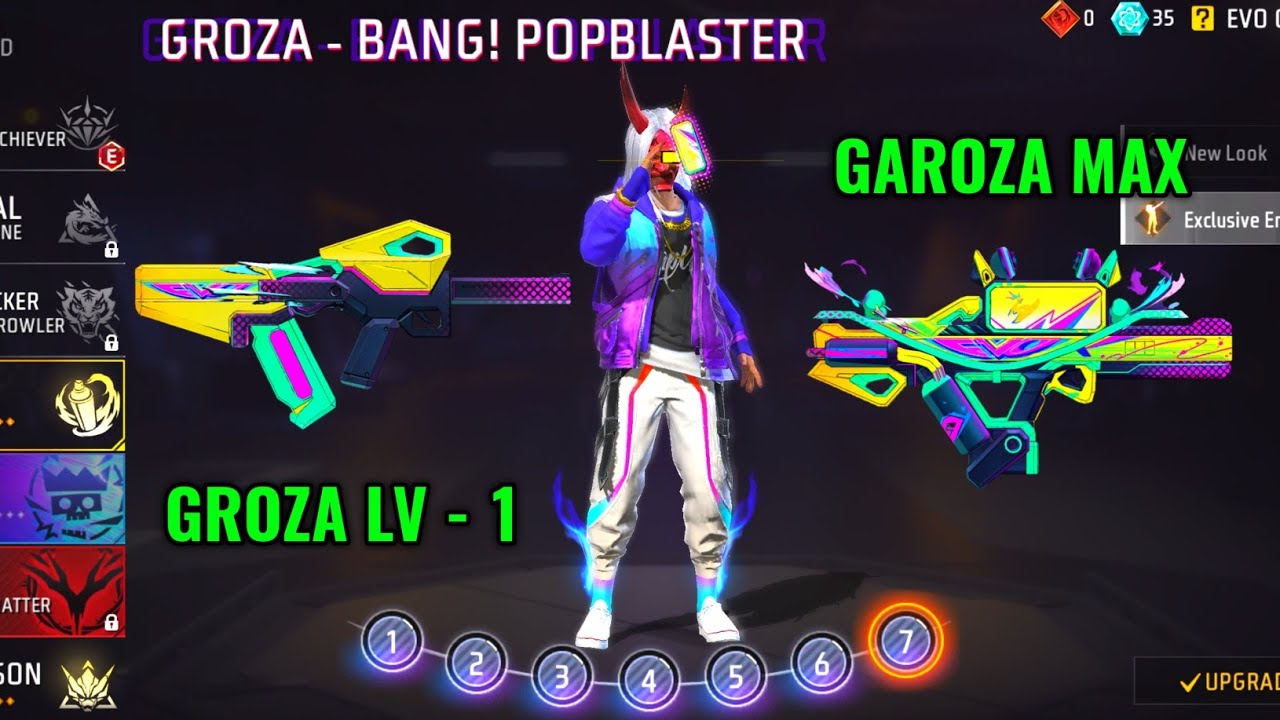 New EVO VAULT Garoza Full Max 7 LEVEL 👿 0 to 7 LEVEL कितने DIAMOND 💎 LAGENGE 😱 Garena Free Fire 🔥