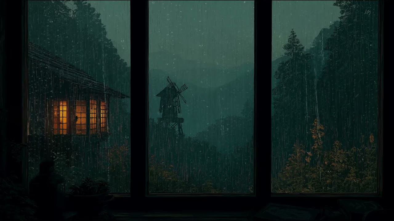 Calm Rain Outside the Window with Soft Nature Sounds for Relaxation and Sleep