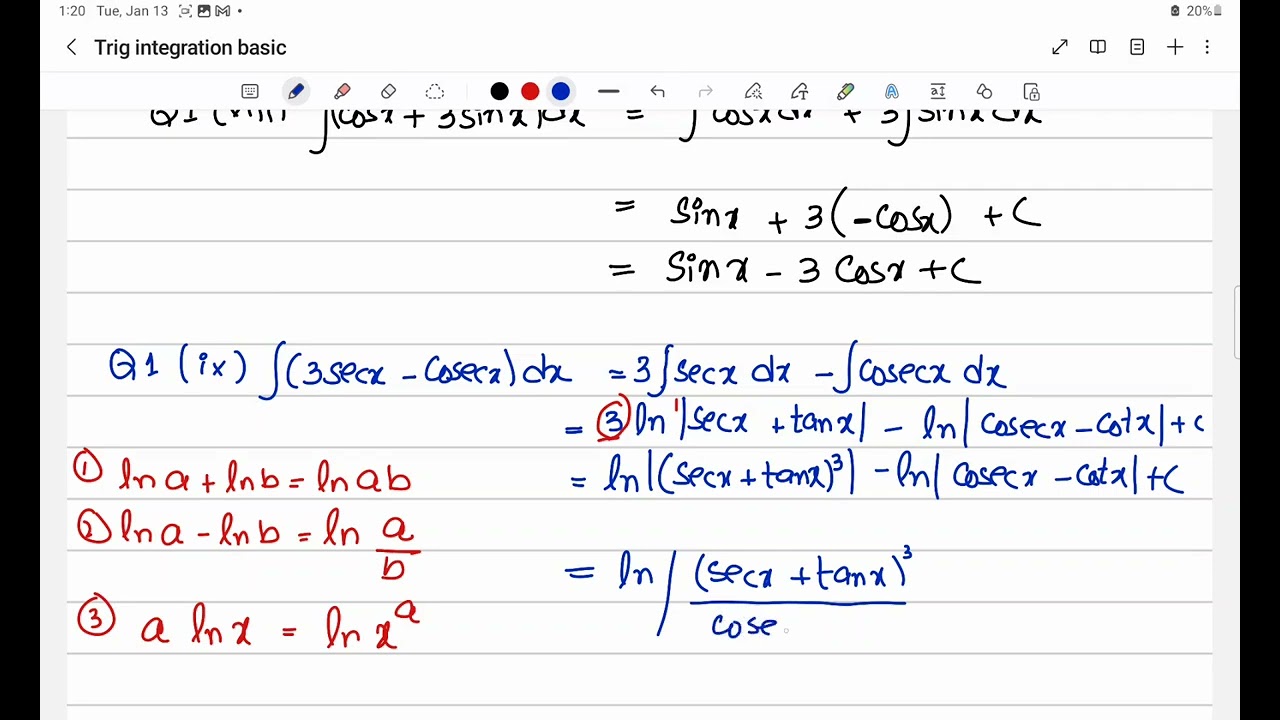 xii maths chapter 6 Integration Exercise 6.1 Q1(viii-xii) basic Integration 