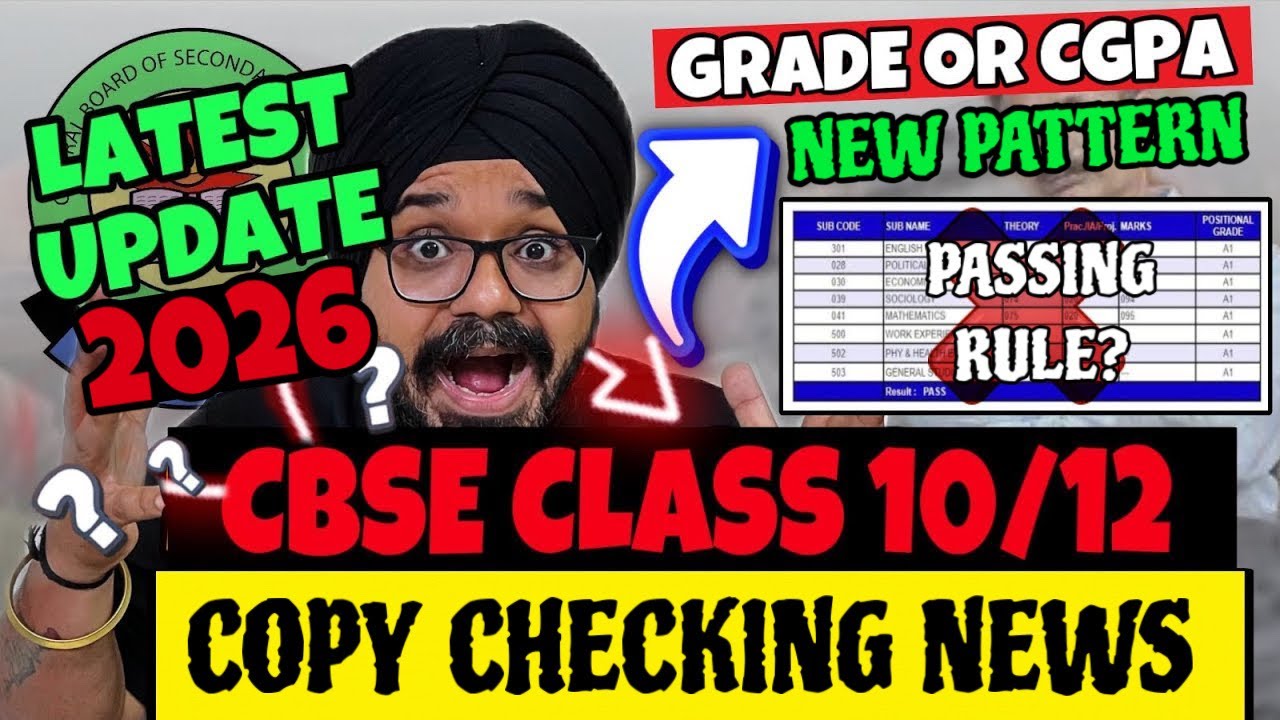 CBSE BIG NEWS🤯 for Boards 2026 Class 10/12 | ❌ GRADE OR CGPA ✅ | Copy Checking | CBSE Update 2026🔥