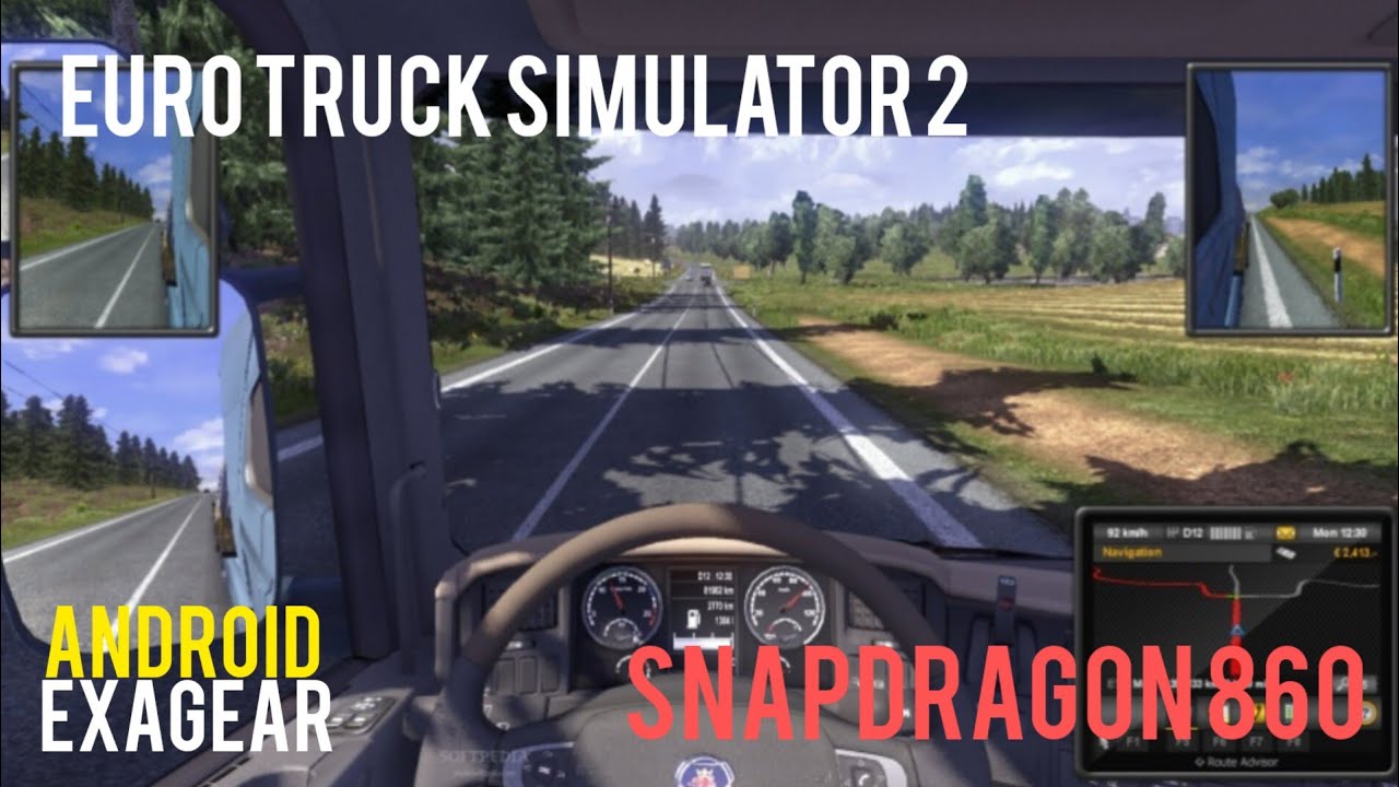 Euro Truck Simulator 2, Android, ExaGear, Snapdragon 860,Wine 8.2 Hugo