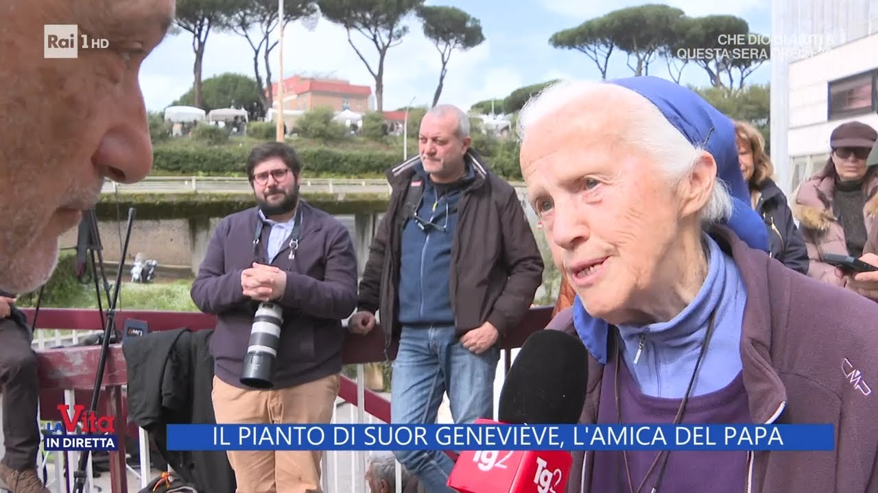 Suor Genevieve, il pianto della suora amica del Papa - La Vita in Diretta 24/04/2025