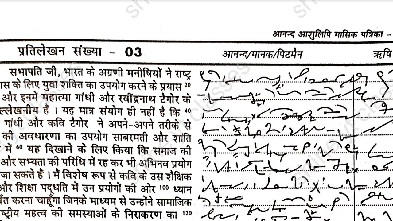 80 WPM / Hindi Shorthand Dictation / Anand Aashulipi Vol-1 Ex. 03 / SSC / UPSSSC / HIGH COURT