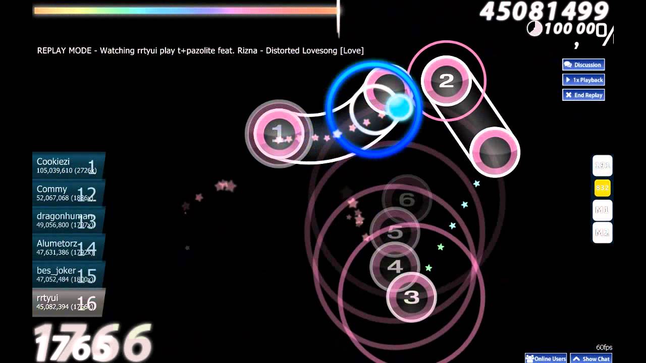 Osu! rrtyui - t+pazolite feat. Rizna - Distorted Lovesong [Love] 100.0%