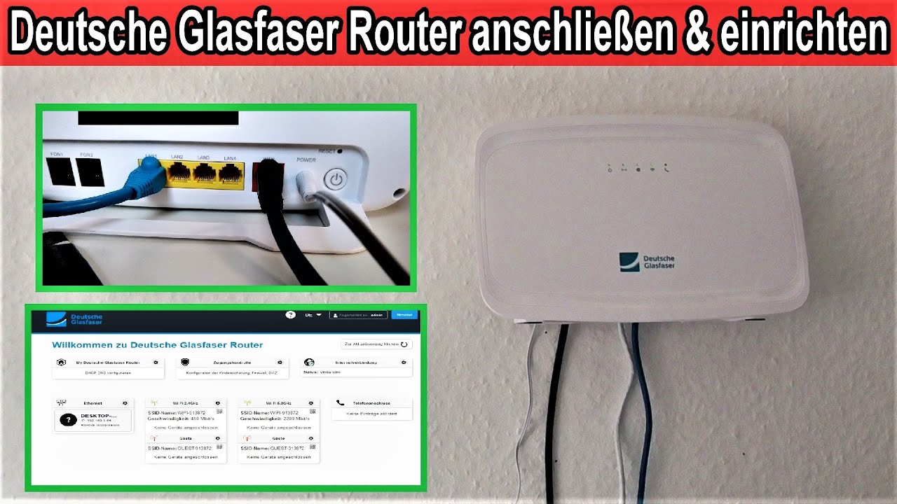 Deutsche Glasfaser Router Sagemcom F@st 5366se anschlie&szlig;en & einrichten / Anschluss Anleitung