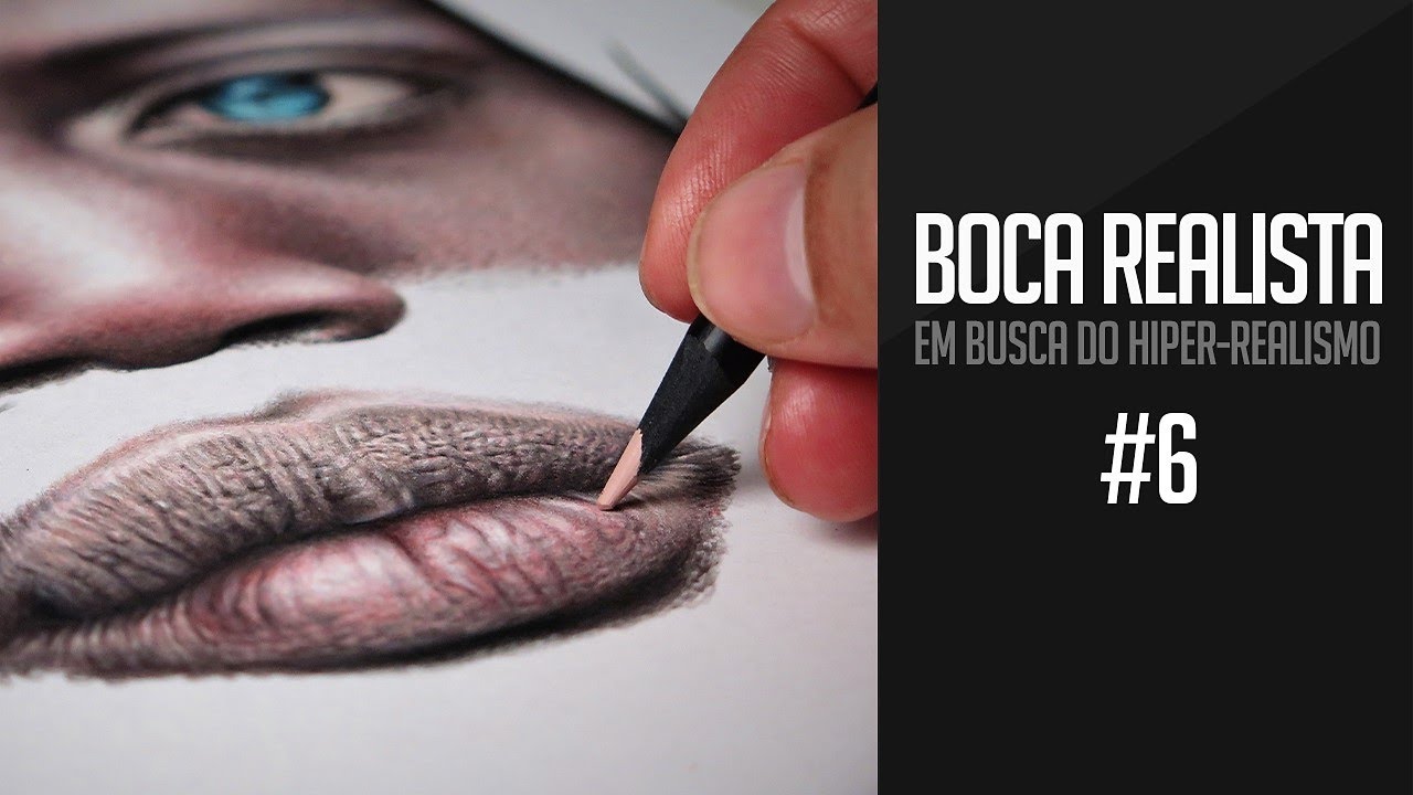 Desenhando Boca Realista - Textura colorida