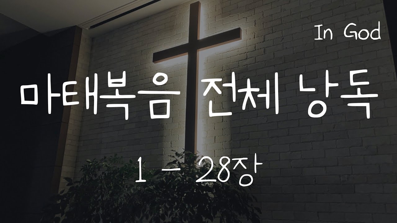 [In God] 마태복음 전체 낭독 #성경듣기66권 #성경낭독하는 남자 #개역개정 #배경음 낮춘영상