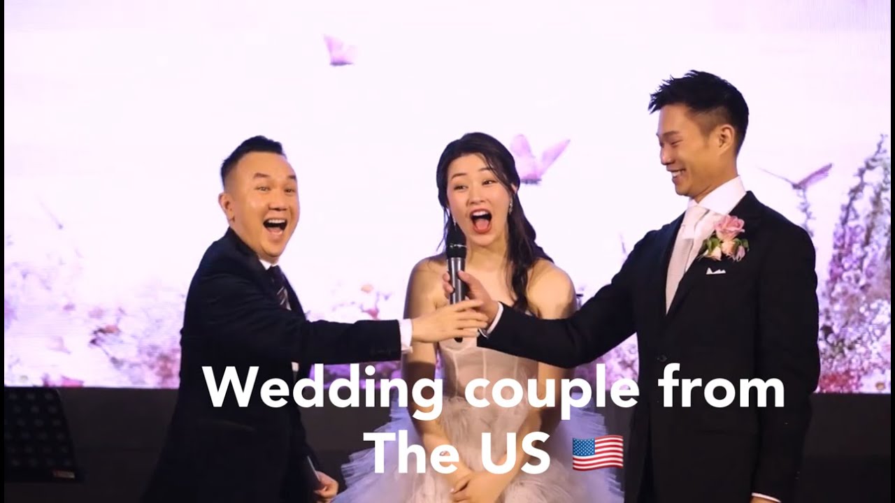 Professional Wedding Emcee Oliver Kwan, beautiful wedding couple from The US! E&O Hotel Penang.