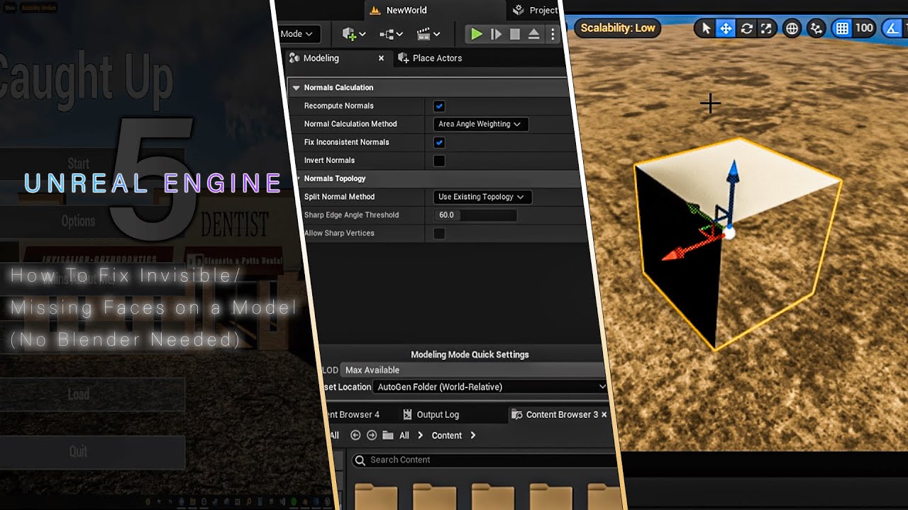 Unreal Engine 5: How To Fix Invisible/Missing Faces on a Model (No Blender Needed)