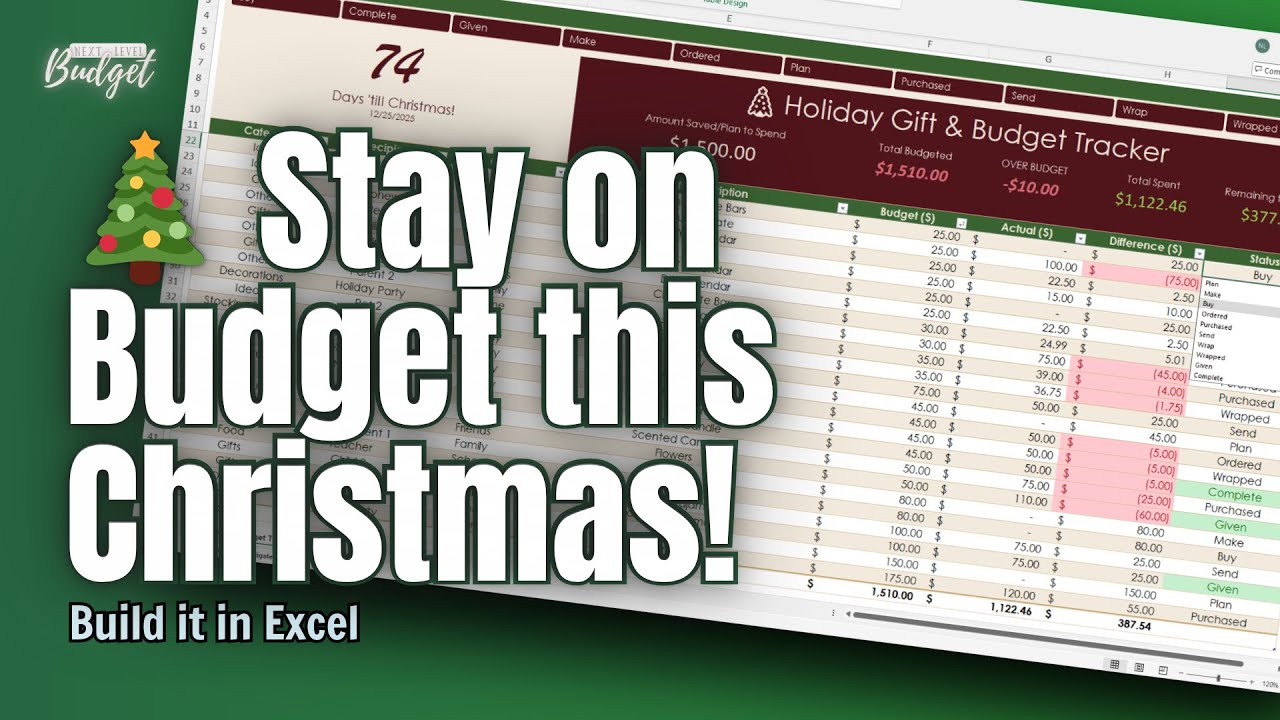 Build a Christmas Gift & Budget Tracker in Excel