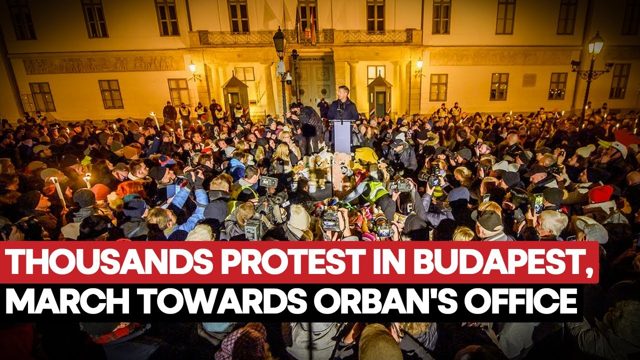 Budapest Protest: Thousands Protest In Budapest, Light Torches & Climb Towards Orban's Offices