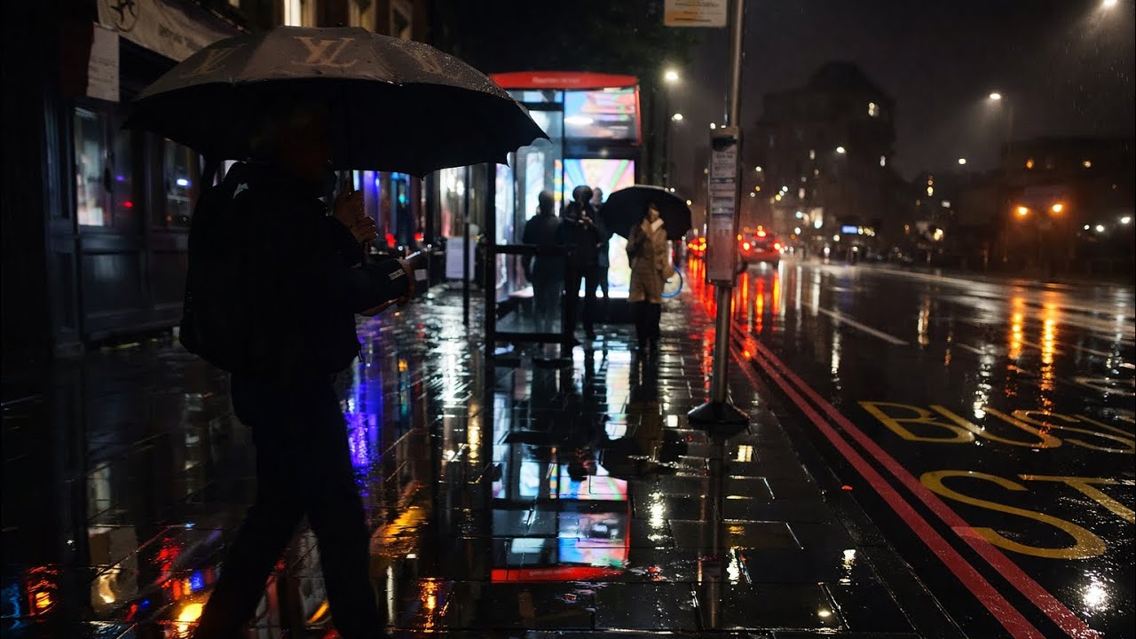 RAINY NIGHT WALK IN NOTORIOUS SOUTH LONDON | 4K LONDON CITY AMBIENCE 