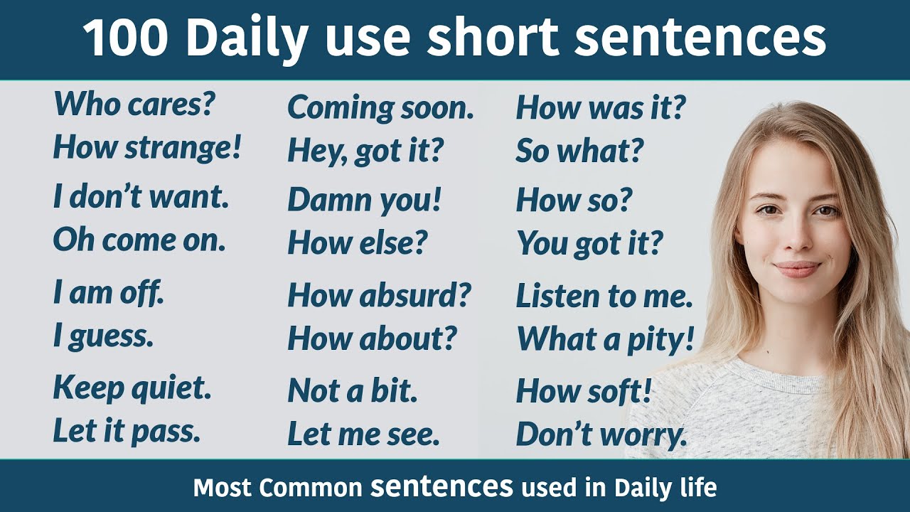 100 Daily use short sentences || 100 Short English Sentences || English Sentences used in Daily life